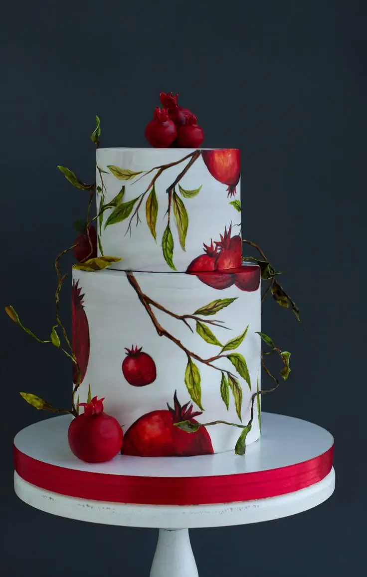 تزیین کیک شب یلدا برای مدرسه