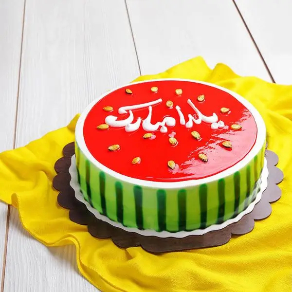 تزیین کیک شب یلدا برای مدرسه