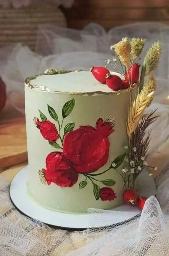 تزیین کیک شب یلدا برای مدرسه