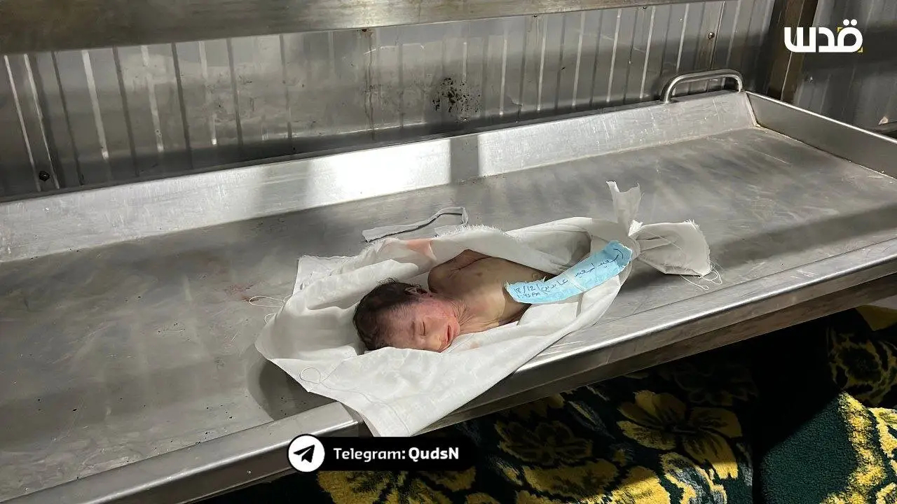 شهادت نوزاد یک ماهه در نوار غزه به‌علت سرمای شدید+ عکس