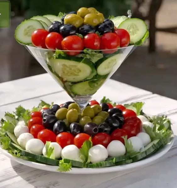 چیدمان و تزیین مخلفات کنار غذا