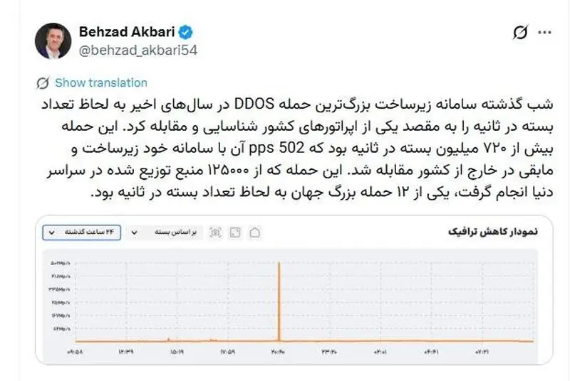 توئیت معاون وزیر ارتباطات