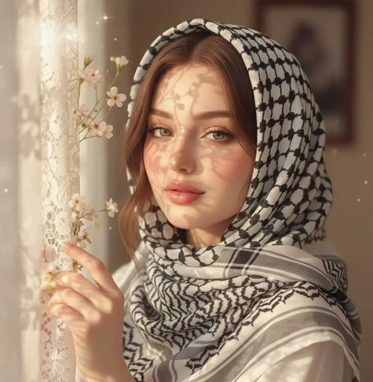 عکس پروفایل دختر با چفیه