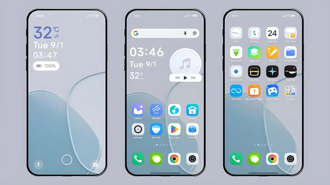 پیش نمایش تم Clean UI روی گوشی شیائومی