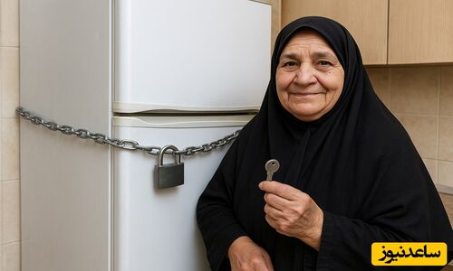 خلاقیت بی‌نظیر مادر ایرانی برای قفل کردن یخچال و قابلمه‌ها؛ روش خنده‌دار و موثر علیه بچه‌های شکمو!