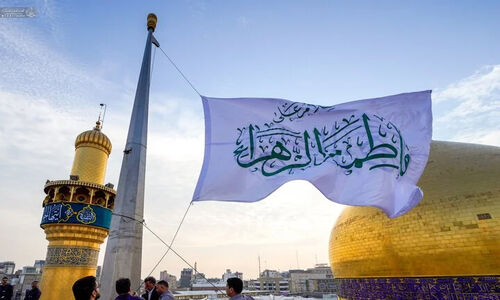 آذین‌بندی حرم مطهر امیرالمومنین (ع) در آستانه ولادت حضرت زهرا (س)+ عکس