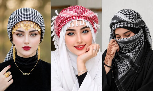 عکس پروفایل دخترونه با چفیه قرمز و مشکی